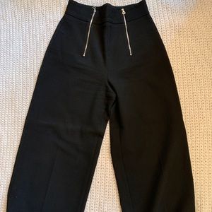 Cropped High Waisted Pans w Front Zip